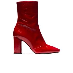 L'Intervalle Red Leather Boots - size 37